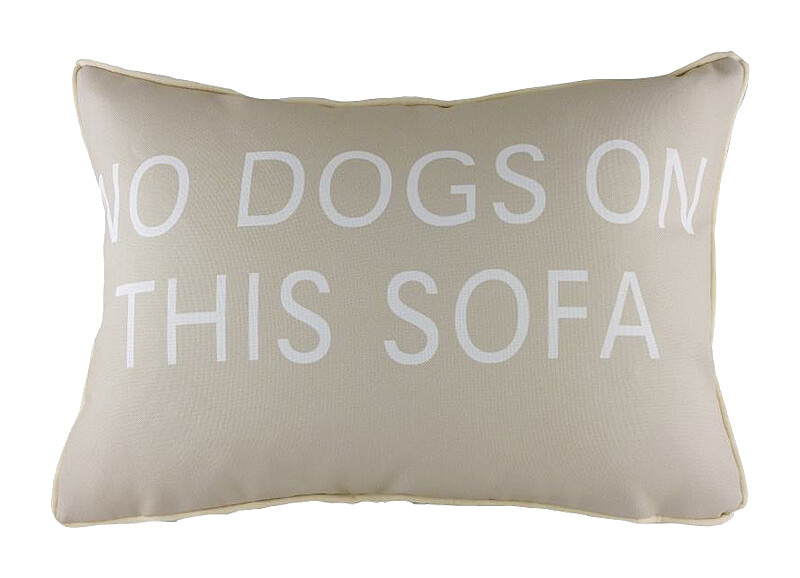 Подушка с надписью No Dogs on This Sofa