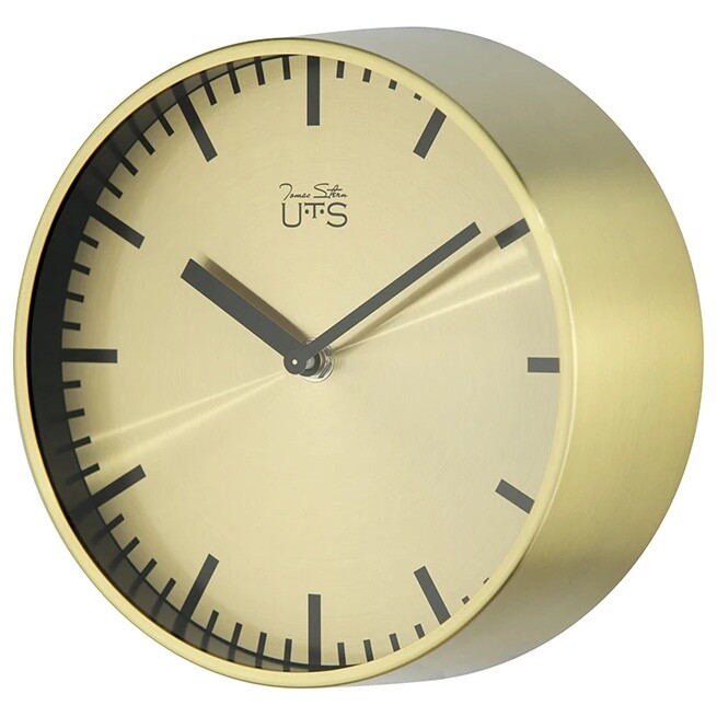 Часы настенные кварцевые металлические круглые 20 см золотые 875650