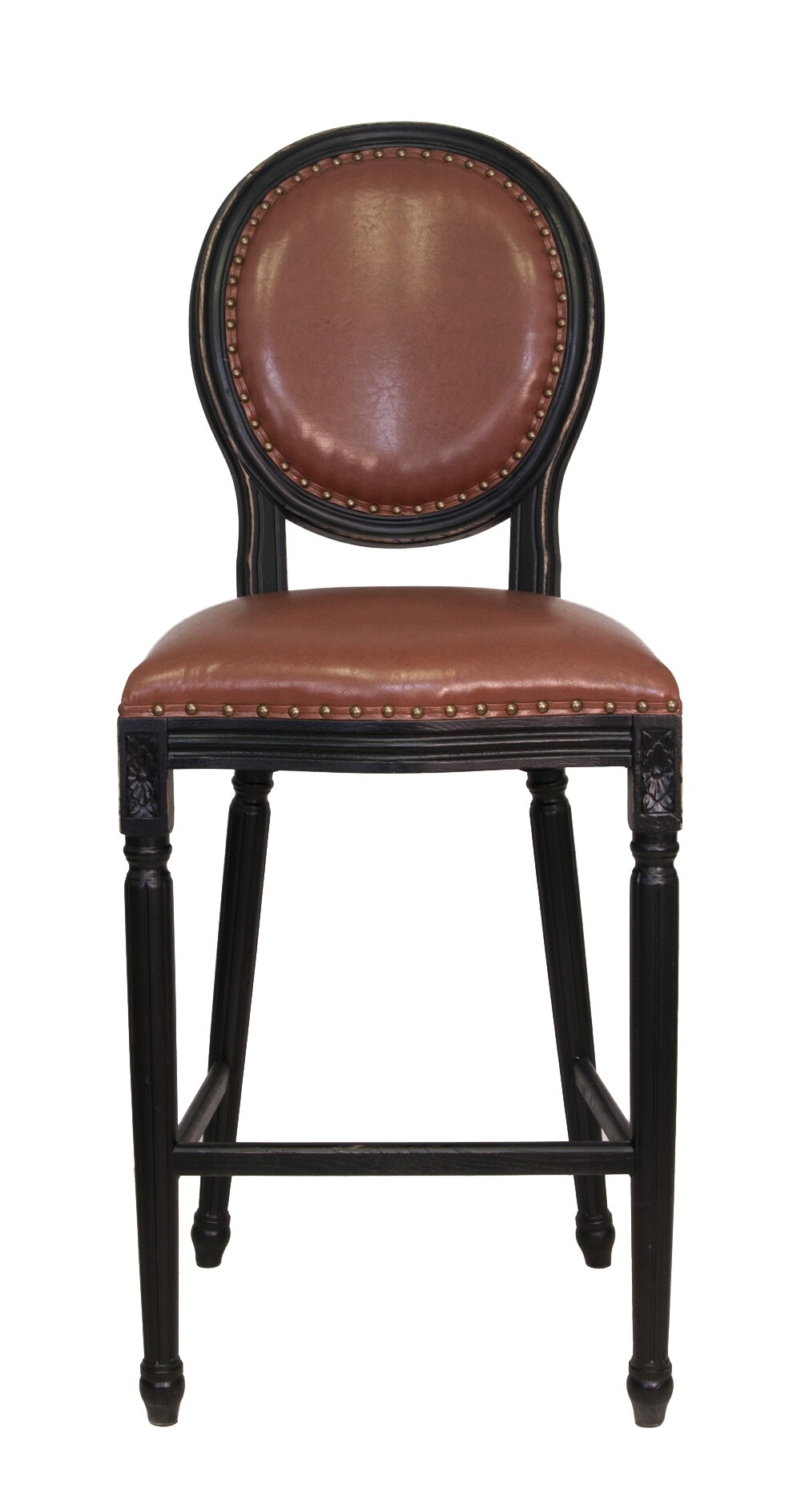 Барный стул со спинкой черный с коричневым Filon brown