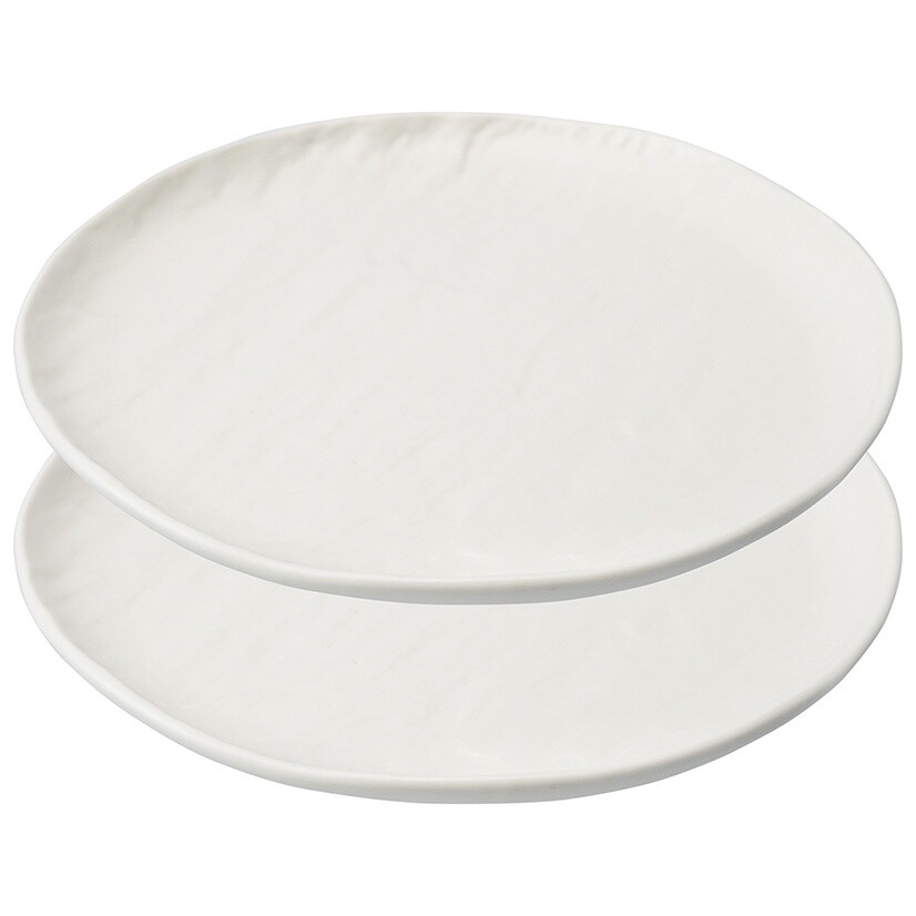 Тарелки фарфоровые обеденные 21 см 2 шт белые White Cliffs