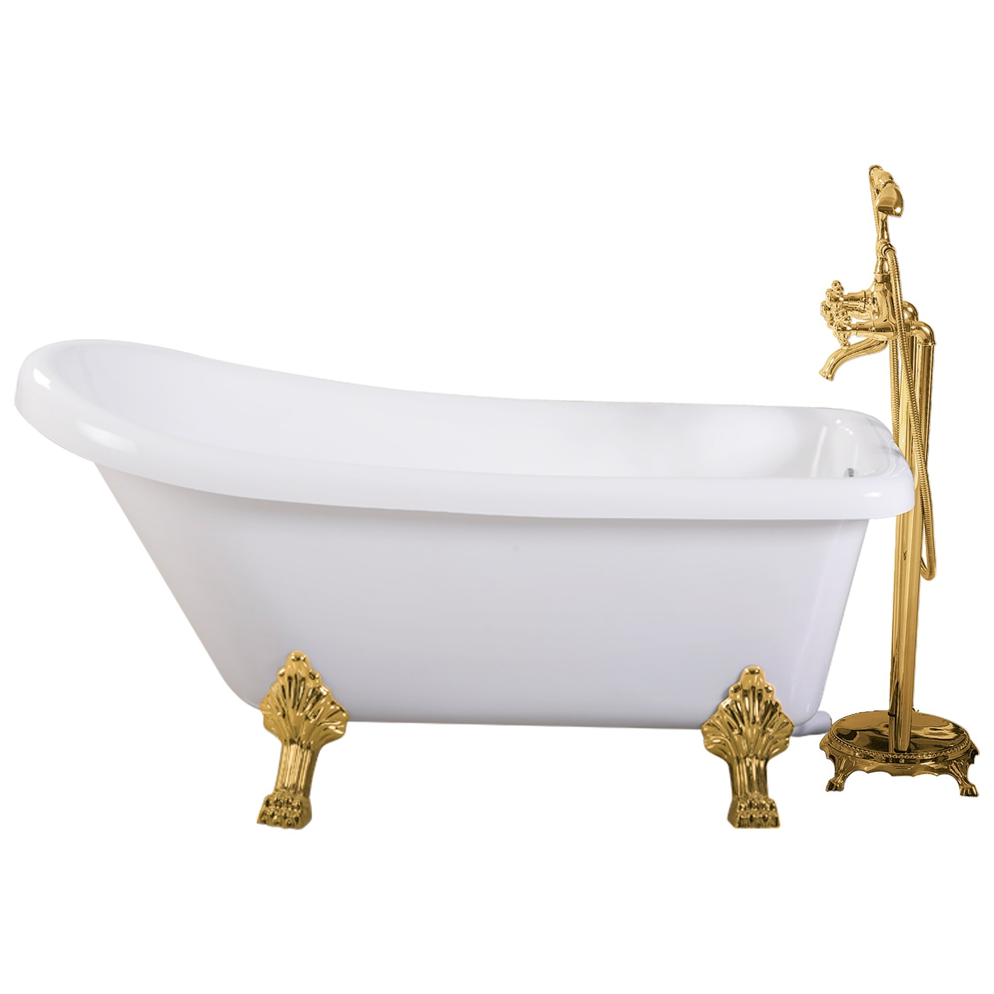 Ванна на львиных лапах белая, золото Cerutti SPA Vito 170 CT9670