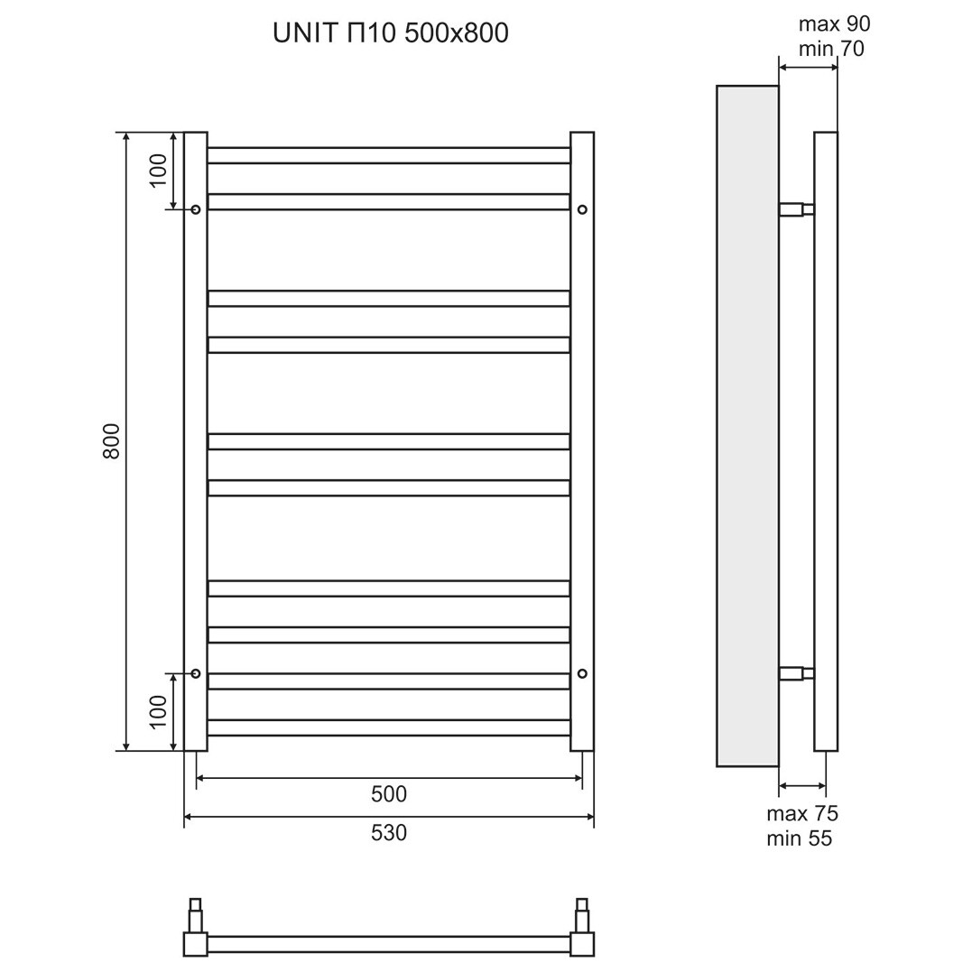 Полотенцесушитель электрический 50х80 см хром Lemark Unit LM45810E П10 - изображение 5