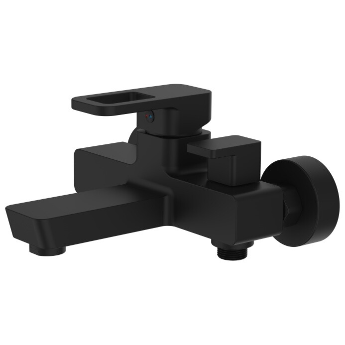 Смеситель для ванны с душевой лейкой и коротким изливом черный D-Lin D130366-A