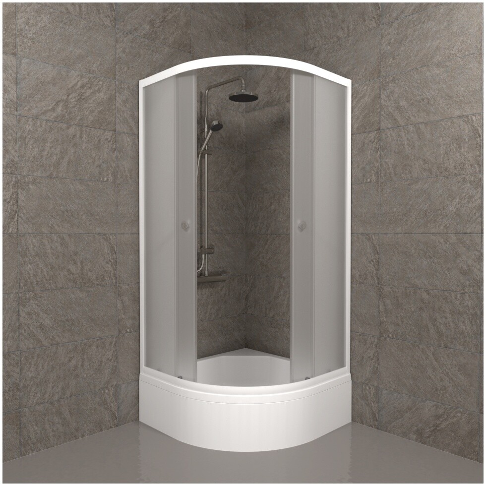 Душевой уголок четверть круга 90х90 см белый Triton "Вельвет А" Щ0000063057 - изображение 8