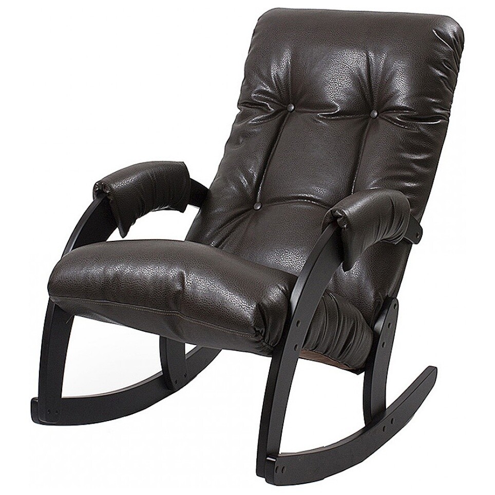 Кресло-качалка мягкое с подлокотниками темно-коричневое &quot;Сара №67&quot;