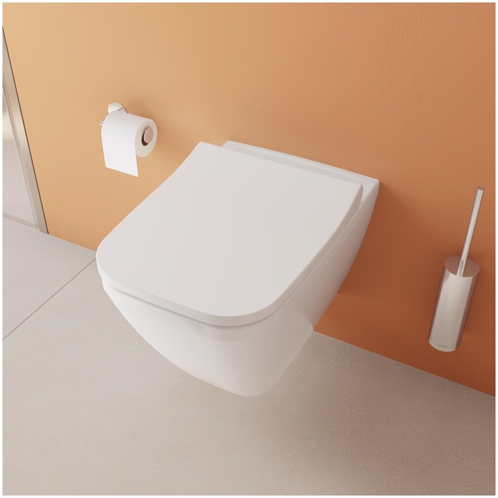 Унитаз подвесной с инсталляцией и кнопкой смыва хром Vitra Integra Square 9856B003-7207 - изображение 12