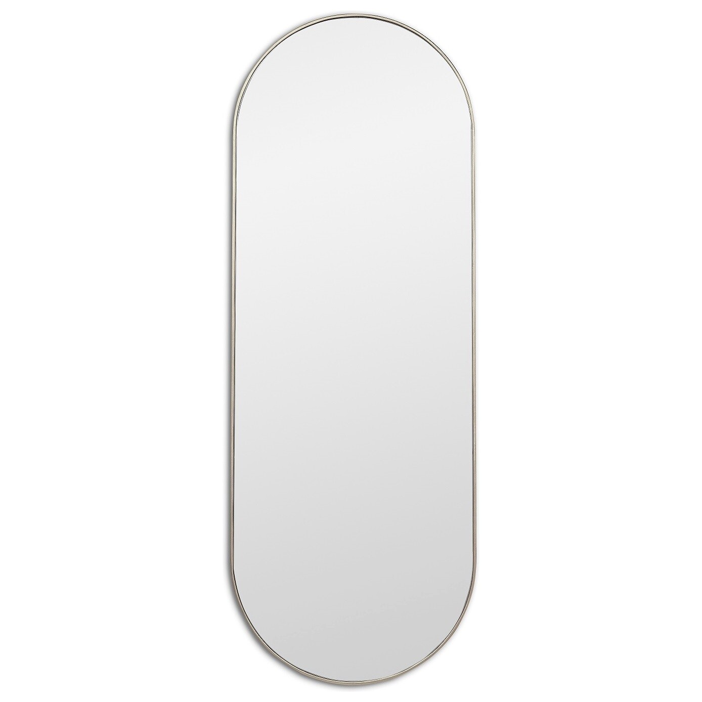 Зеркало настенное ростовое овальное в раме серебро Kapsel XL Silver Smal