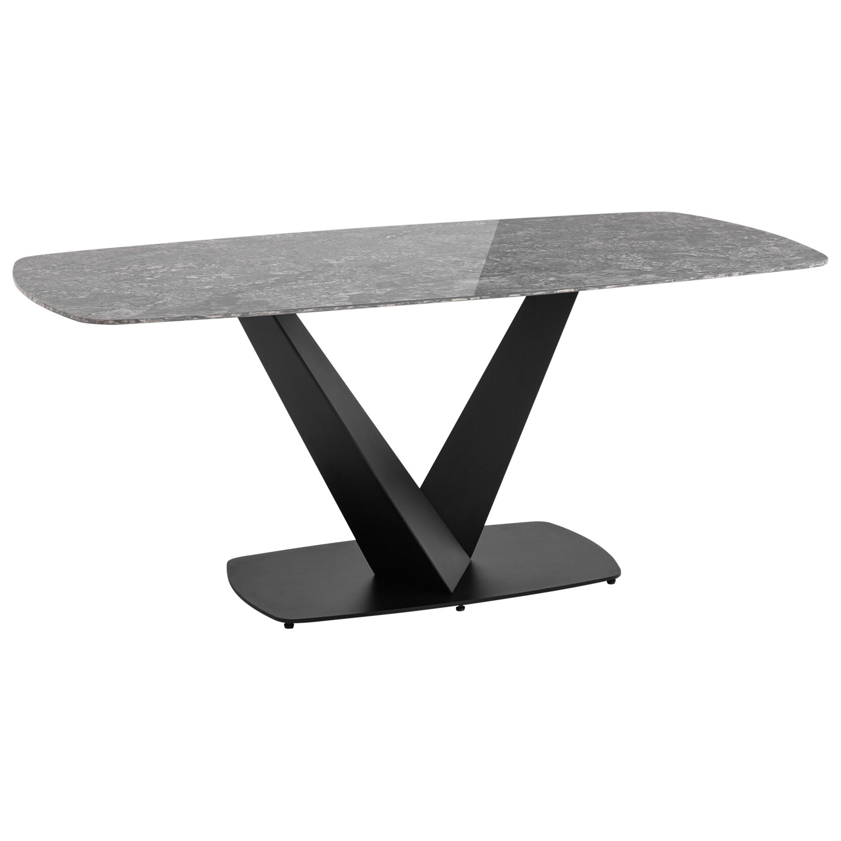 Обеденный стол прямоугольный с керамической столешницей 90х180 см черный &quot;Аврора&quot;