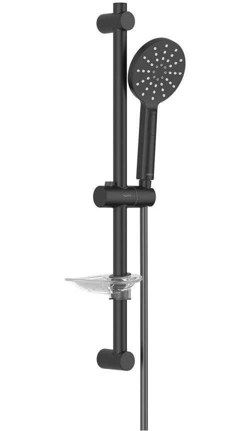 Душевая стойка со смесителем 3 в 1 черная Aquatek "Оберон" AQ1230MB - изображение 8