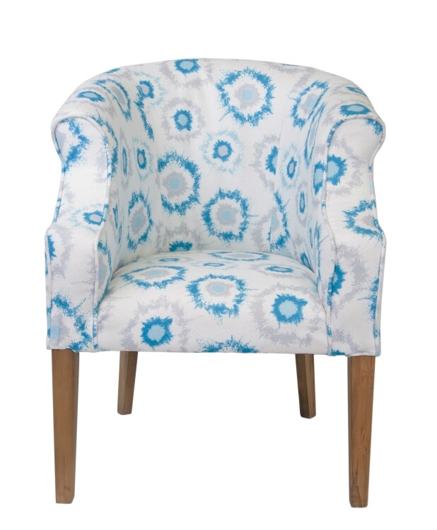 Кресло с мягкими подлокотниками голубое Laela deep