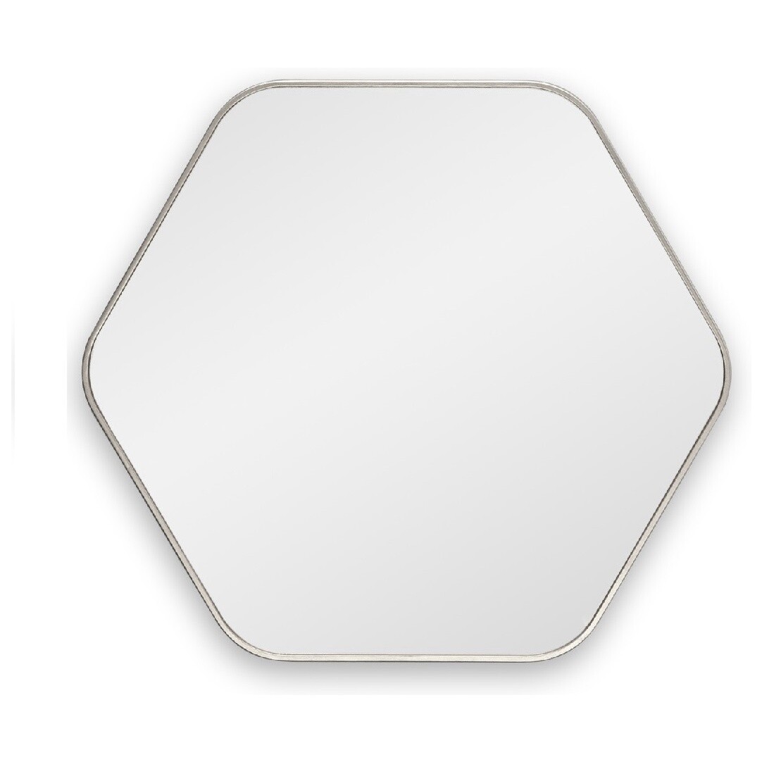 Зеркало настенное ромб в тонкой раме серебро Hexagon S Silver Smal