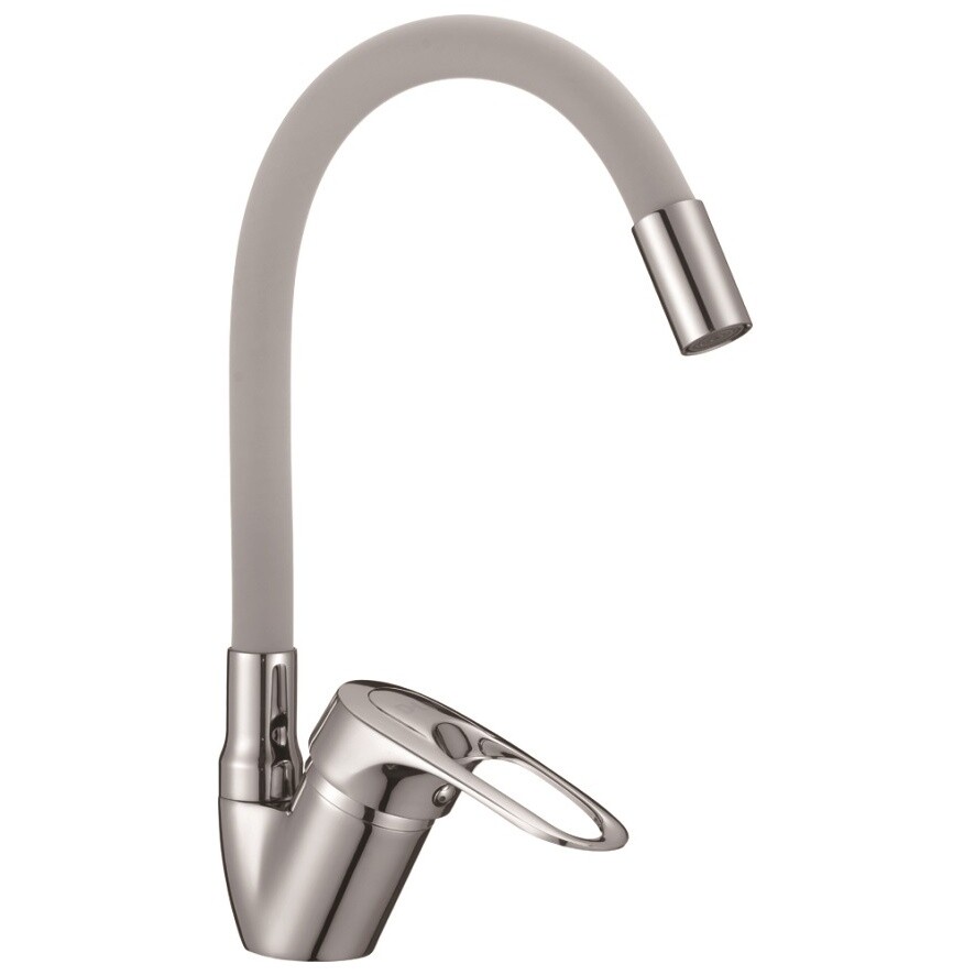 Смеситель для кухни с гибким изливом серый, хром D-Lin D150628-2C