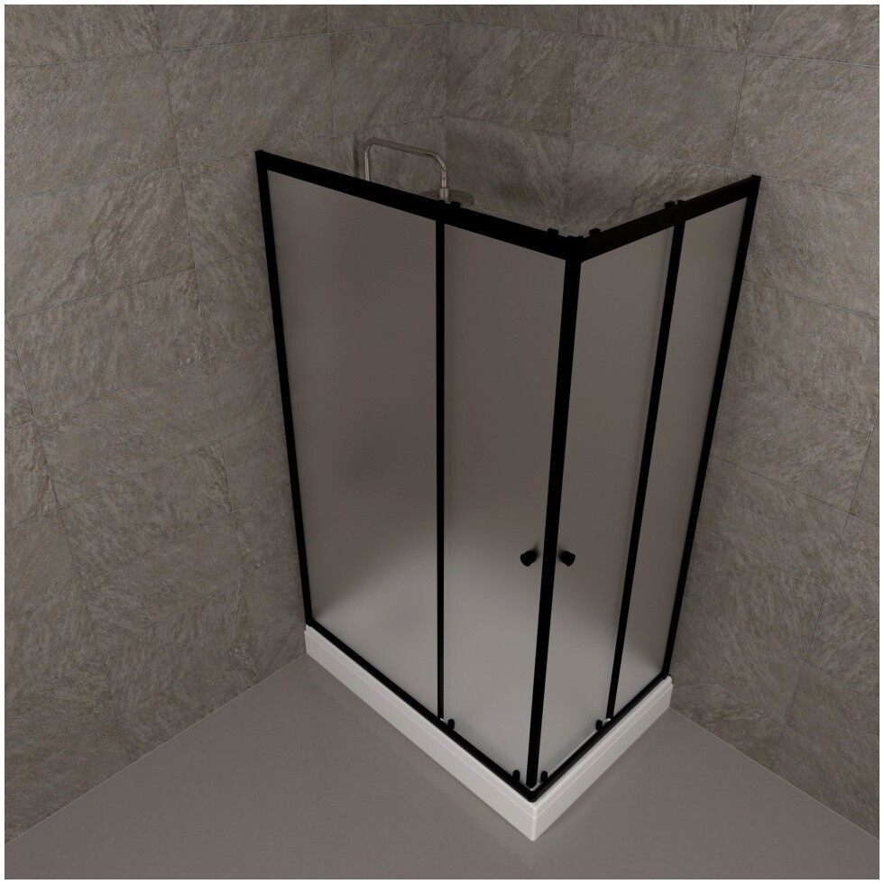 Душевой уголок прямоугольный с низким поддоном 120х80 см белый, черный Triton "Вента-БВ" Щ0000064630 - изображение 6