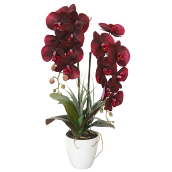 Искусственный цветок &quot;Орхидея бордовая&quot; в горшке 58 см