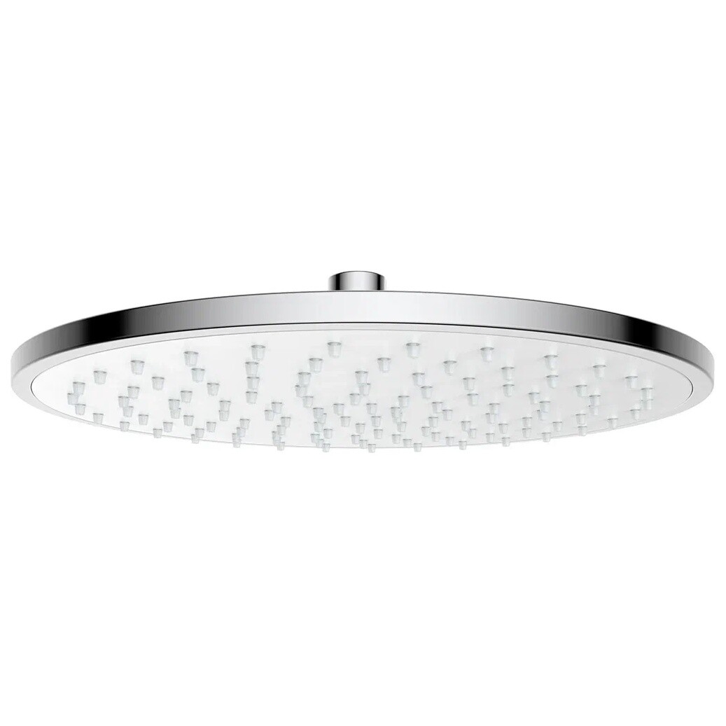 Лейка для верхнего душа круглая 26 см белая, хром Lemark LM8131C