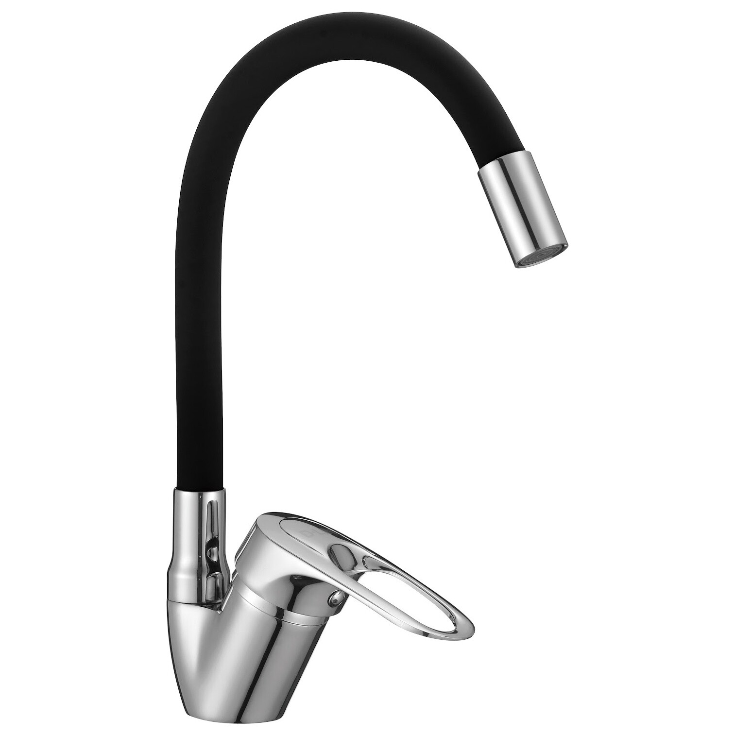 Смеситель для кухни с гибким изливом черный, хром D-Lin D150628-1C