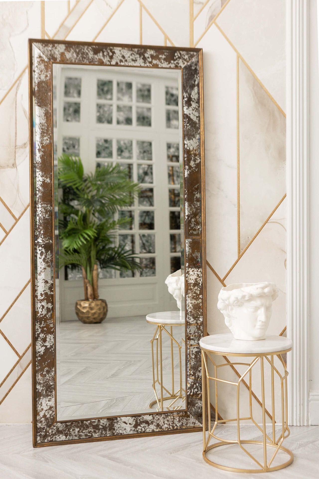 Зеркало настенное состаренное золото Palermo