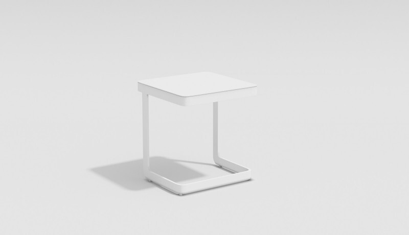 Столик приставной со стеклянной столешницей белый Villino