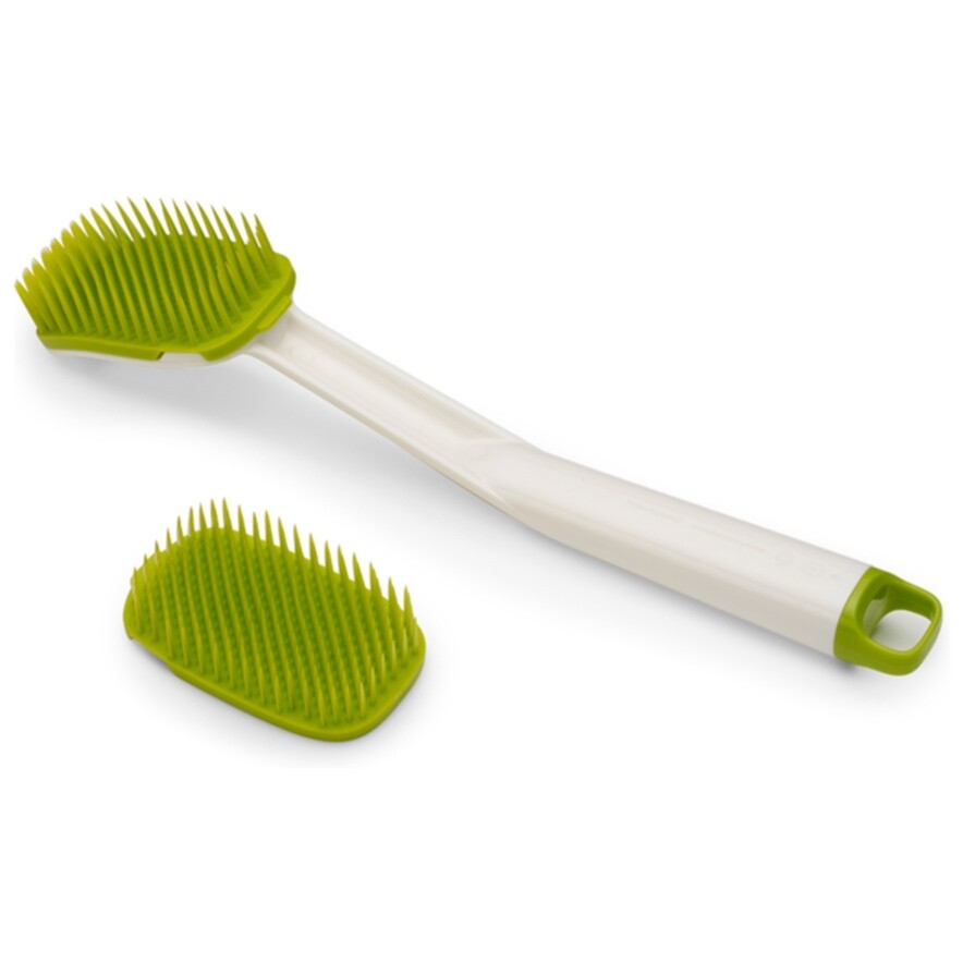 Щетка бело-зеленая для мытья посуды с запасной насадкой Cleantech 