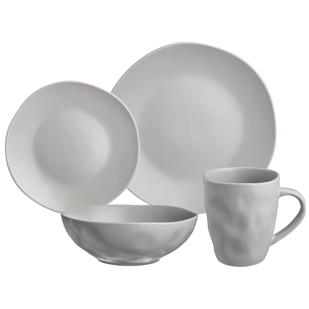 Набор посуды обеденный 16 предметов керамический серый Shadow