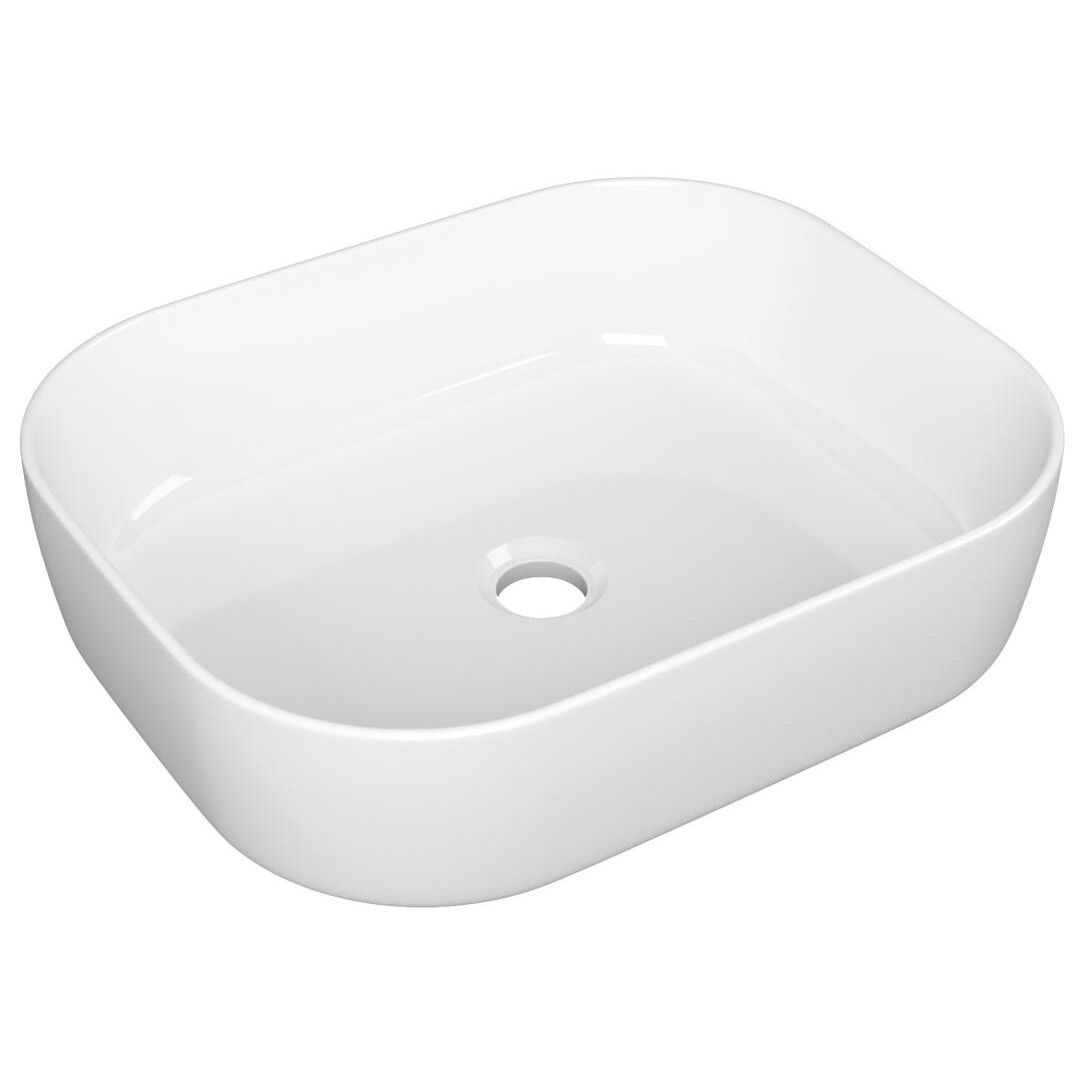 Раковина накладная прямоугольная фарфоровая белая Point &quot;Афина 50&quot; PN43041