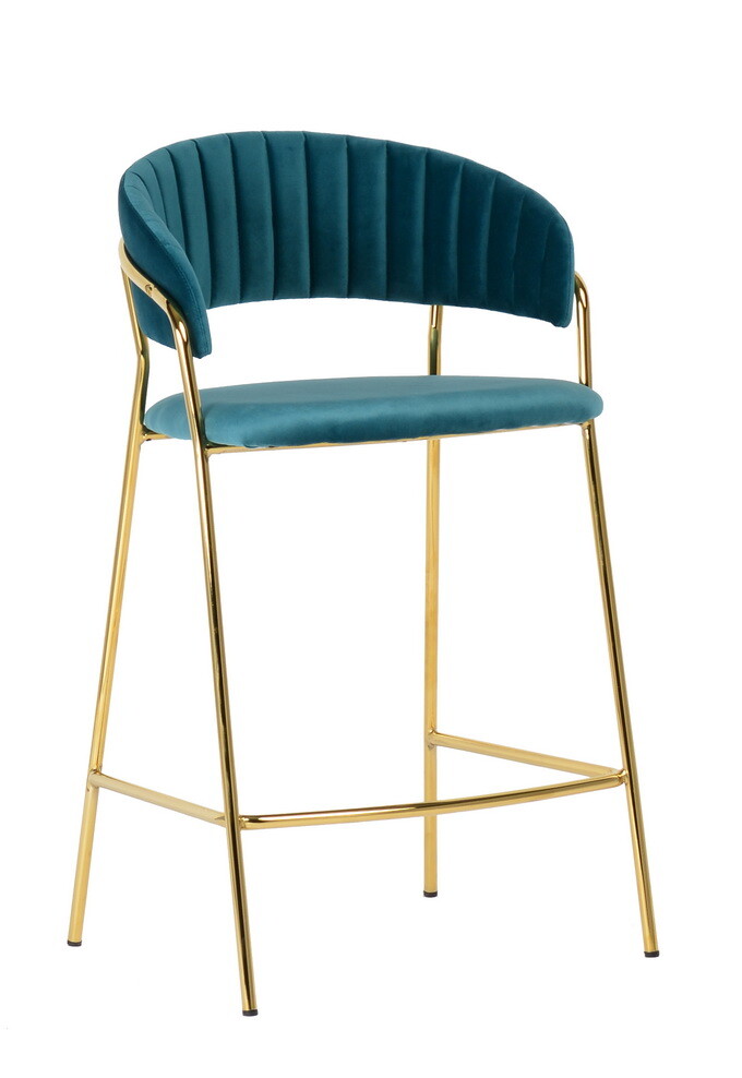 Барный стул с металлическими ножками бирюзовый Turin