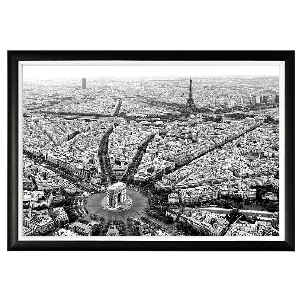 Арт-постер прямоугольный 46х66 см &quot;Все дороги ведут в Париж&quot;
