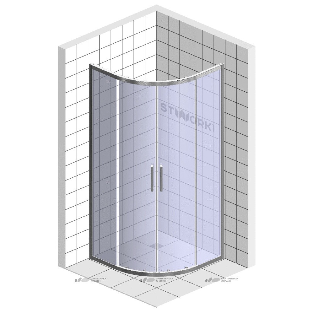 Душевой уголок 85х85 см хром матовый, прозрачное стекло Stworki "Хельсинки" - изображение 7