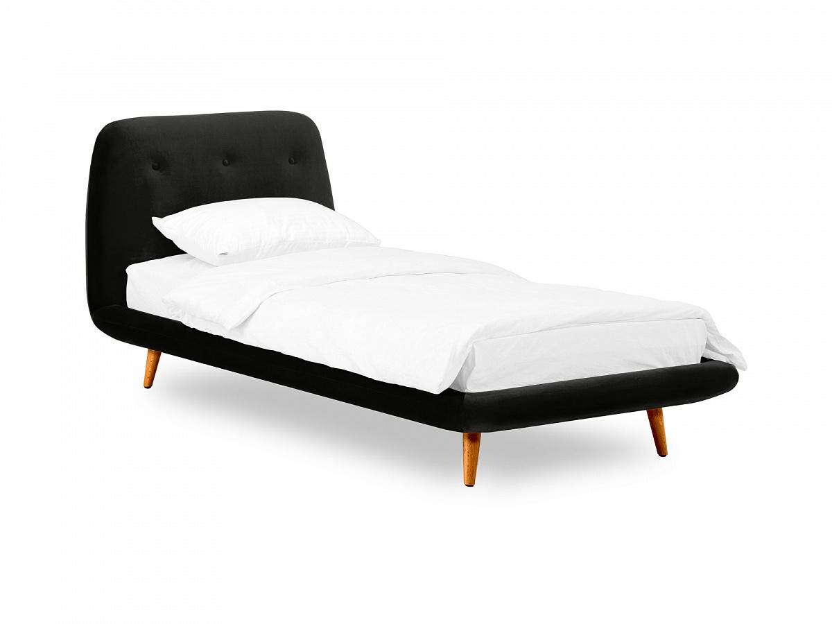 Кровать односпальная черная 90х200 см Loa 900