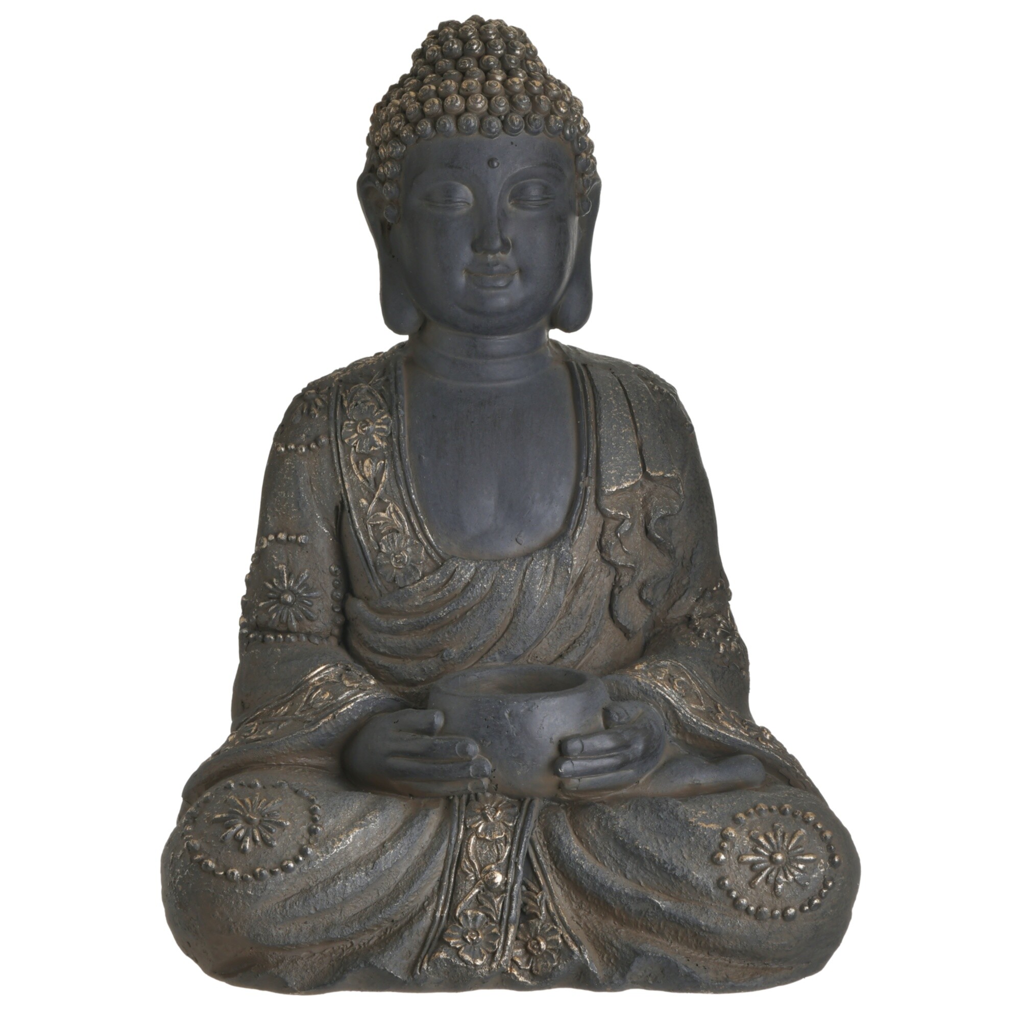 Статуэтка декоративная керамическая 38х26 см бронзовая Buddha