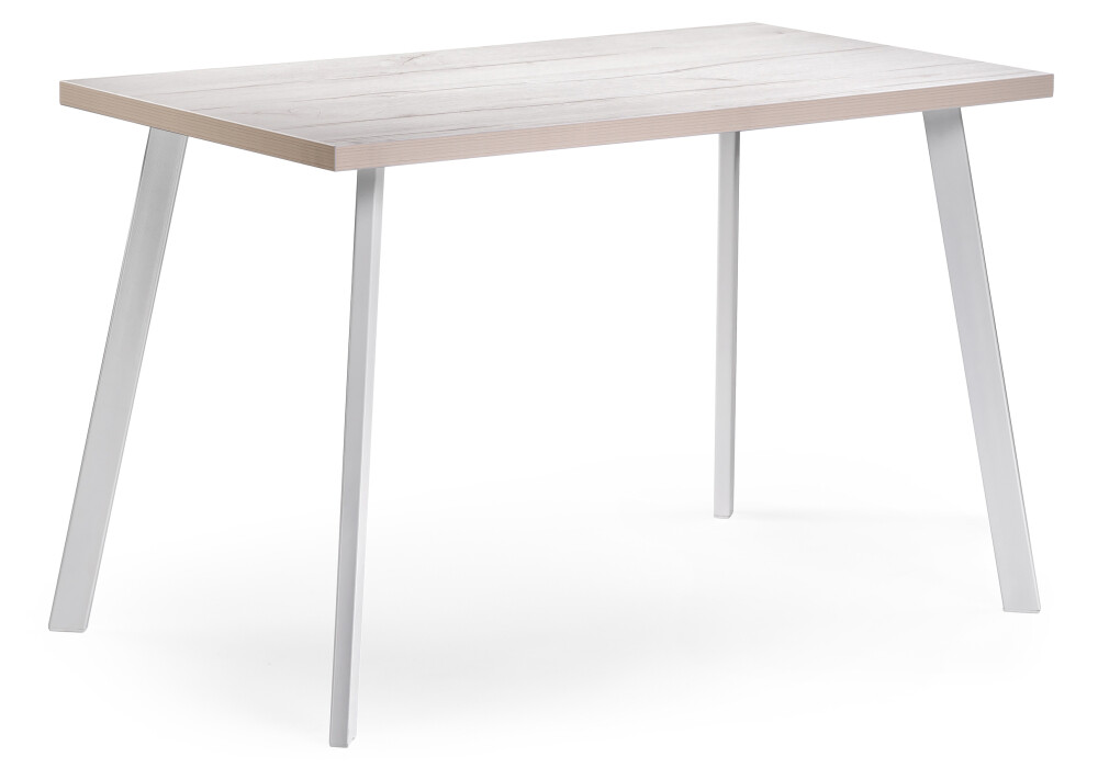 Обеденный стол с деревянной столешницей 60х120 см юта, белый &quot;Тринити Лофт&quot;