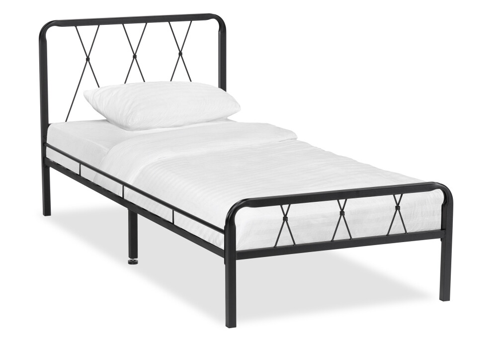 Кровать односпальная 90х200 см черная &quot;Иоханна 18&quot;