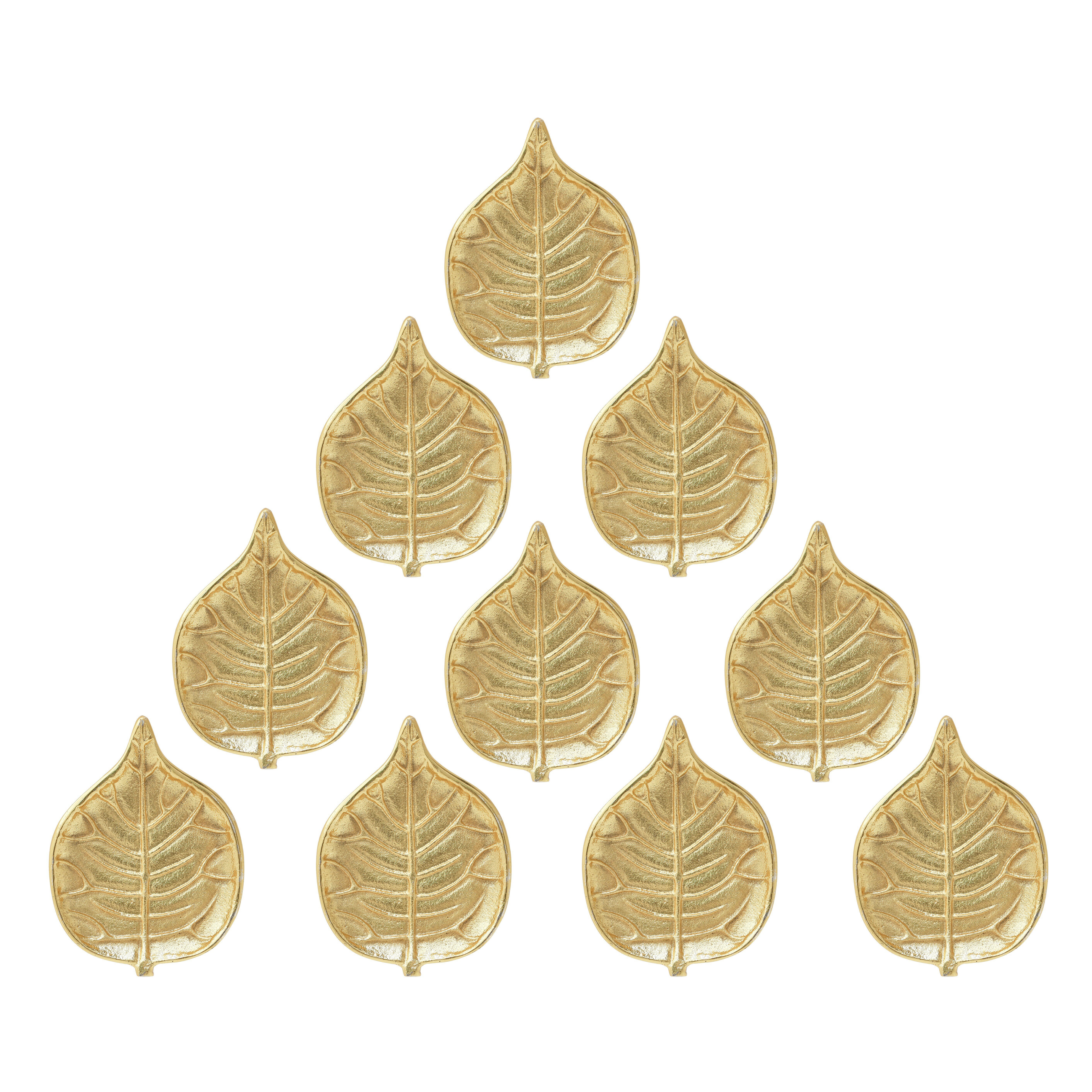 Декор настенный золотой, 10 штук Leaf