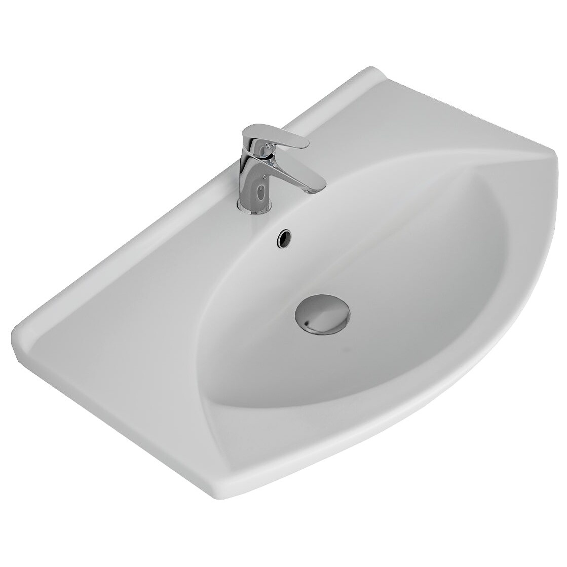 Раковина мебельная полукруглая 75 см белая Dreja "Лагуна" 028230 - изображение 4