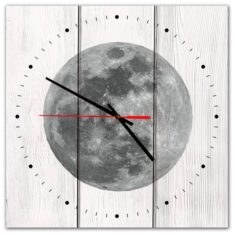 Часы настенные квадратные 30х30 см бело-серые &quot;Луна&quot;