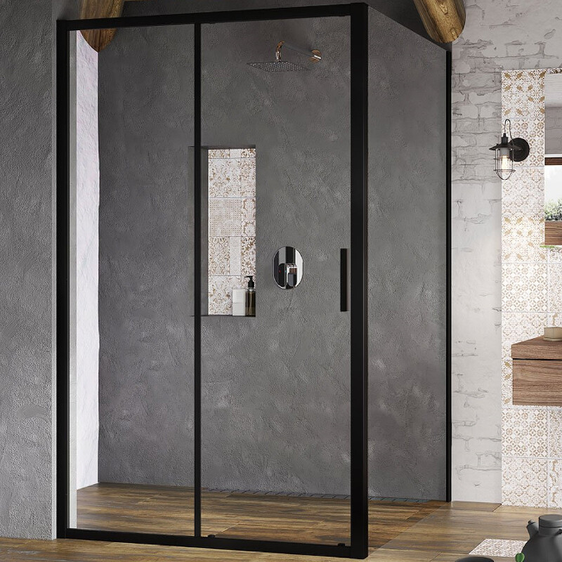Стенка неподвижная прозрачная, черная Ravak Blix Slim BLSPS-80 X9BM40300Z1
