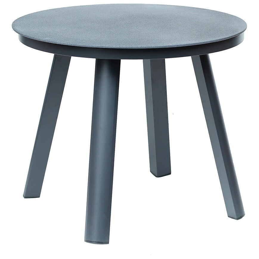Обеденный стол со стеклянной столешницей 90 см темно-серый Leif