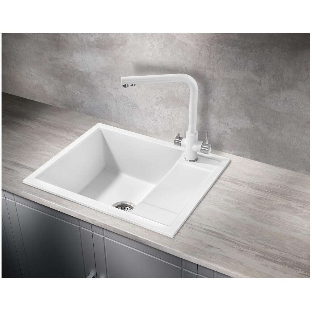 Мойка кухонная белая Milacio Navarra 60 Cuarzo MC.77072 - изображение 4