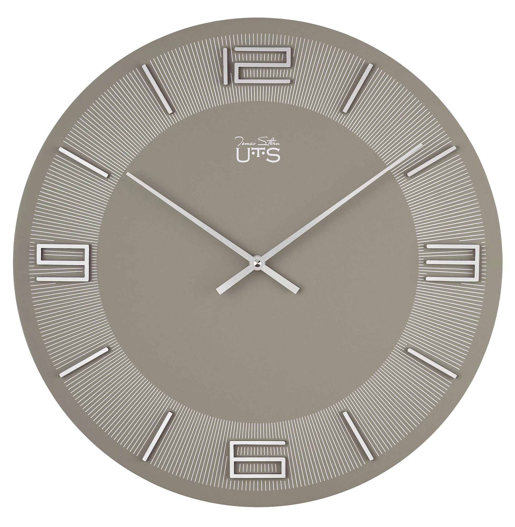 Часы настенные круглые 40х40 см серо-коричневые, серебро 7601