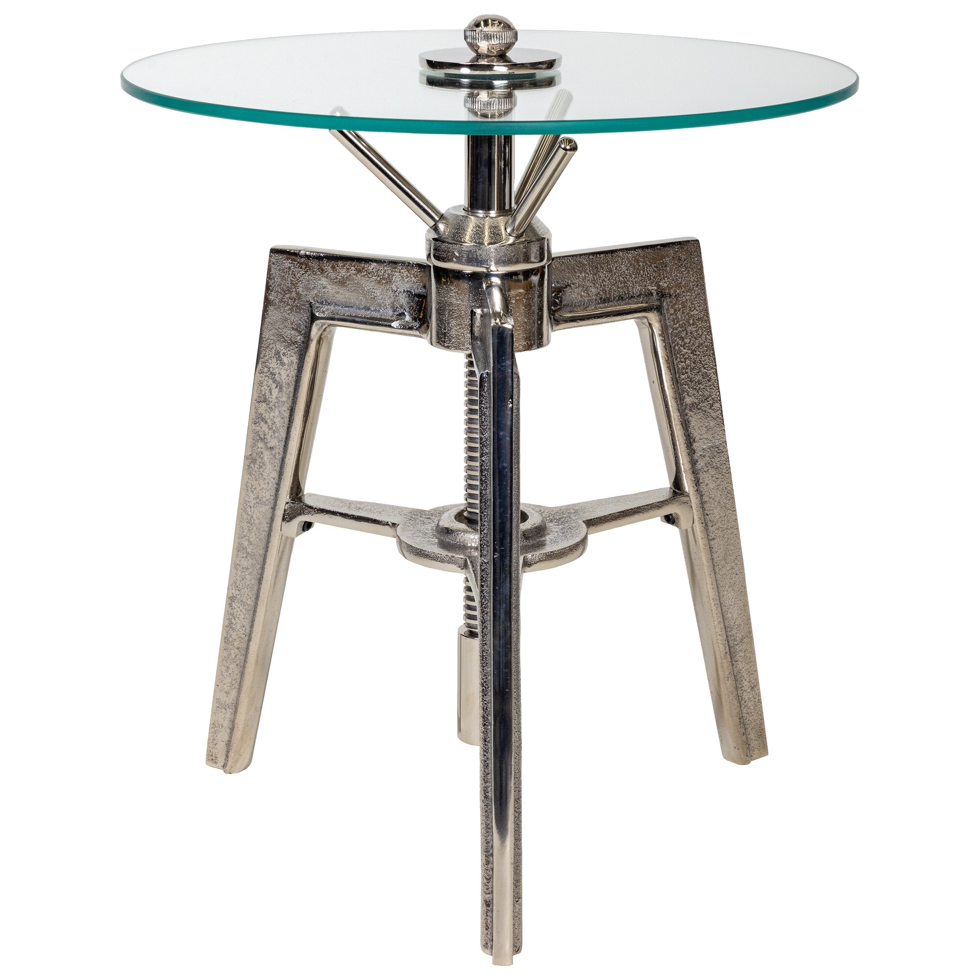 Столик кофейный со стеклянной столешницей серебряный &quot;Лофт 1&quot; SH01-M101-16
