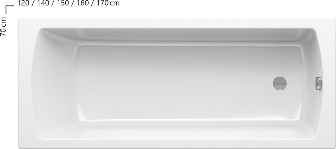 Ванна акриловая 170х70 см Ravak Classic II CC51000000