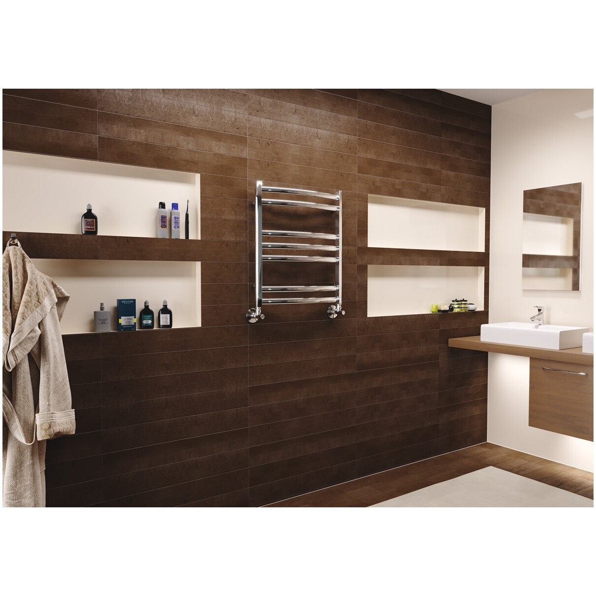 Полотенцесушитель водяной 50х60 см хром Lemark Atlantiss LM32607R П7 - изображение 4