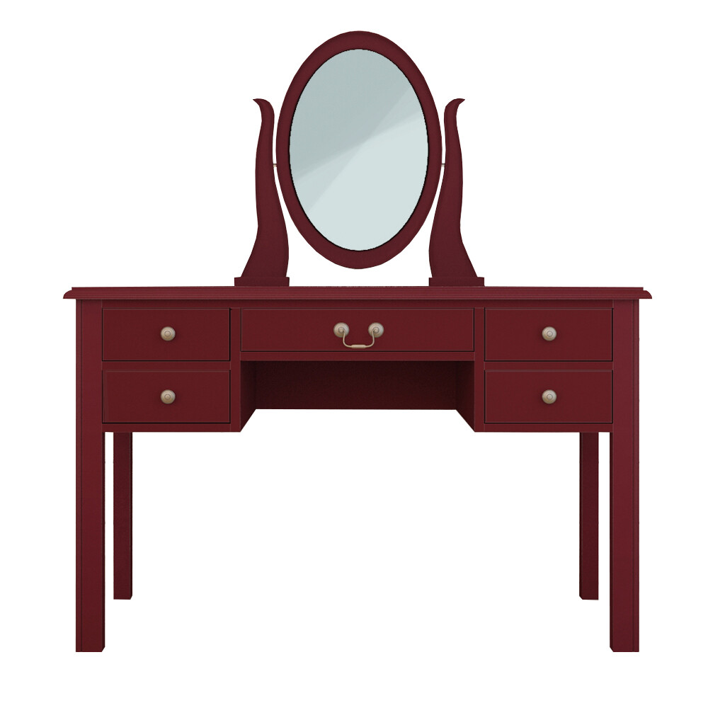 Туалетный столик с зеркалом и ящиками красный Bordo