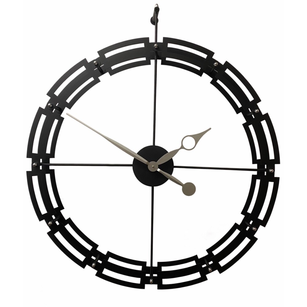 Настенные кварцевые часы черные, серебро 07-141