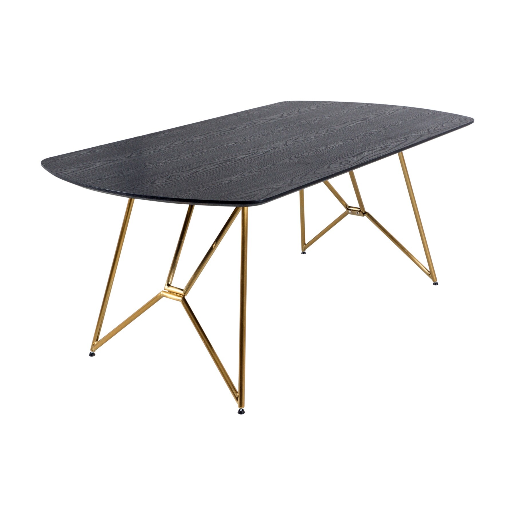 Обеденный стол с металлическими ножками 100х180 см черный дуб Dario