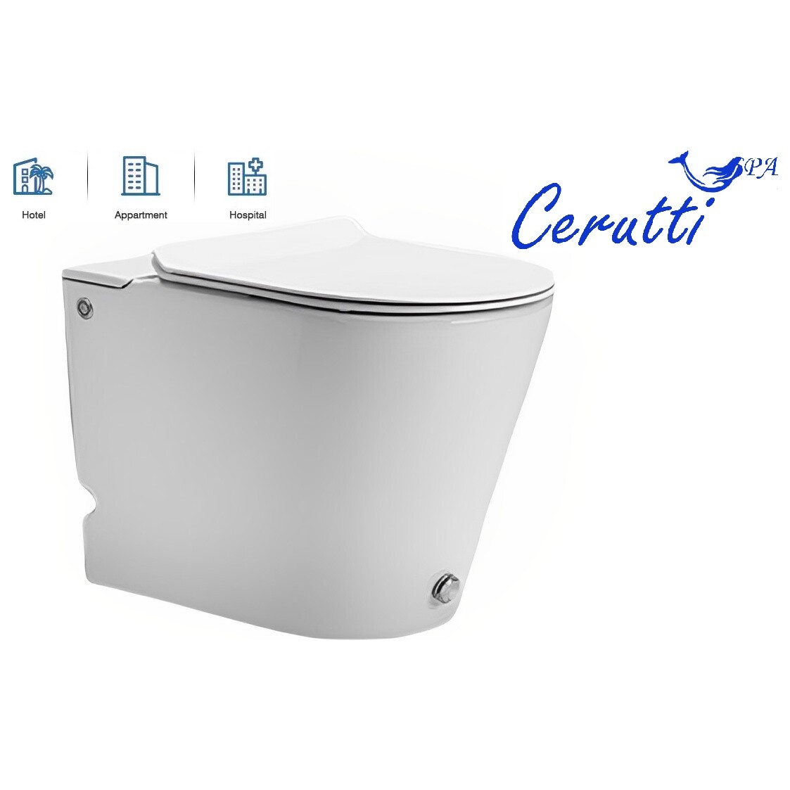 Унитаз приставной безободковый с импульсным смывом белый Cerutti SPA Argentera Pulse CT7267 - изображение 14