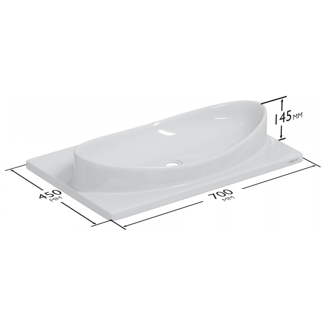 Умывальник из литого мрамора белый "СаНта Вега 70" - изображение 5