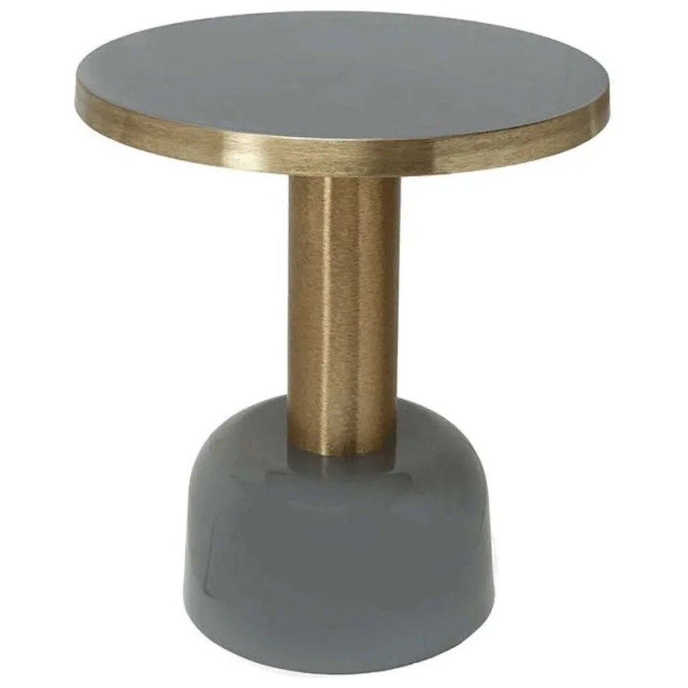 Журнальный столик металлический круглый 53х51 см серый, золотой 111878