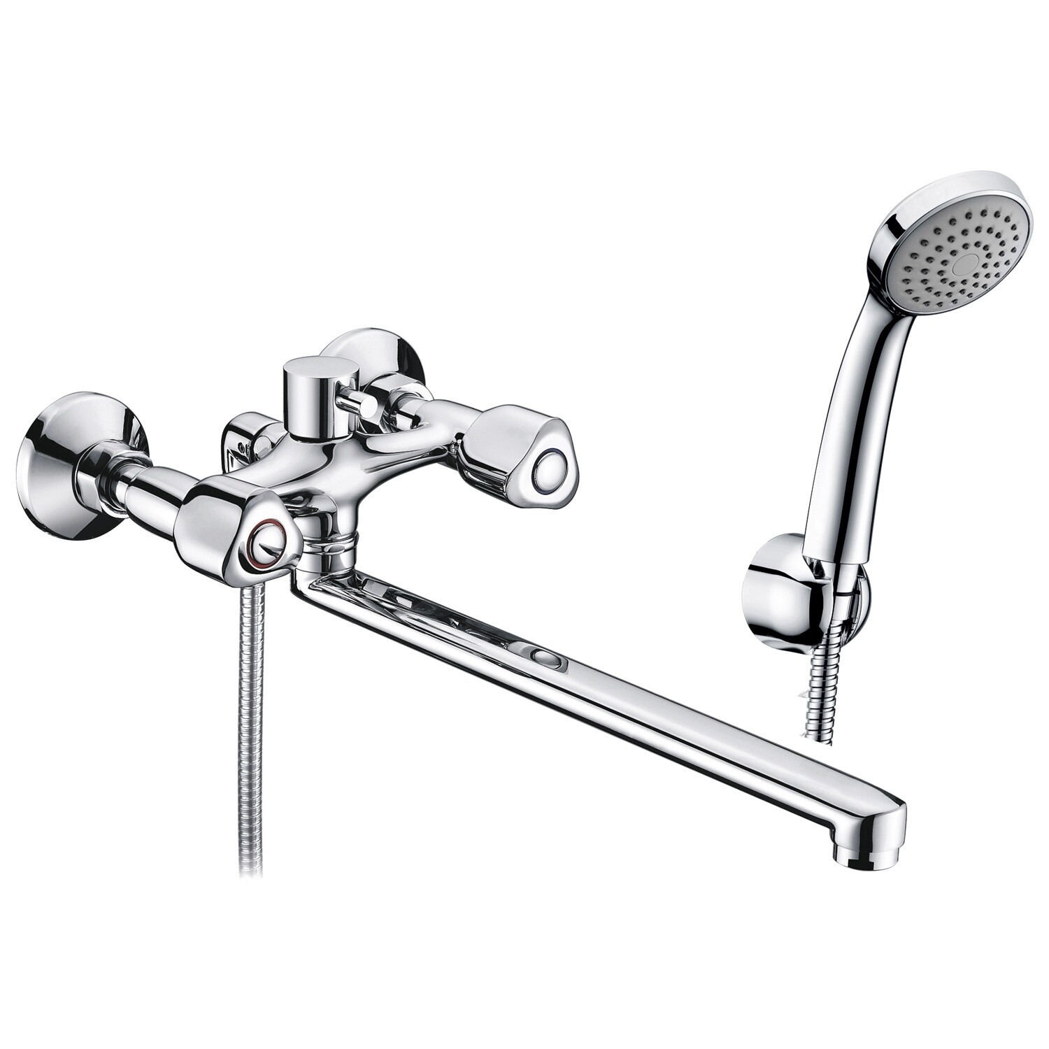 Душевой комплект с лейкой и длинным изливом хром Wasserkraft Amper 2902L