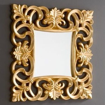 Зеркало настенное 100х100 см золото Dupen